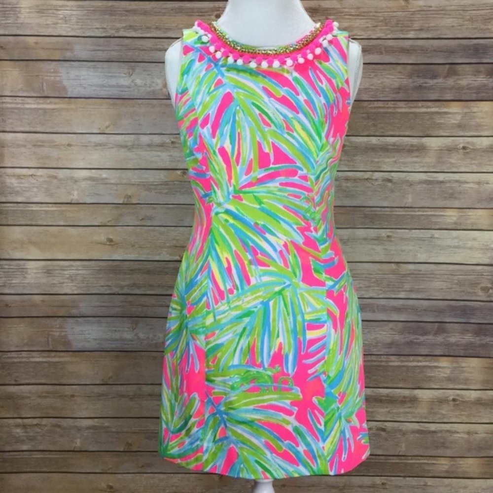 NWT Lilly Pulitzer Mila Dress Tiki Pink Royal Lime